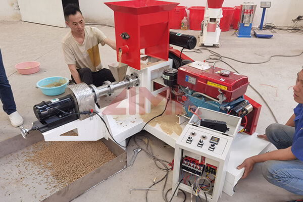 Making Floating Fish Feed in Kenya